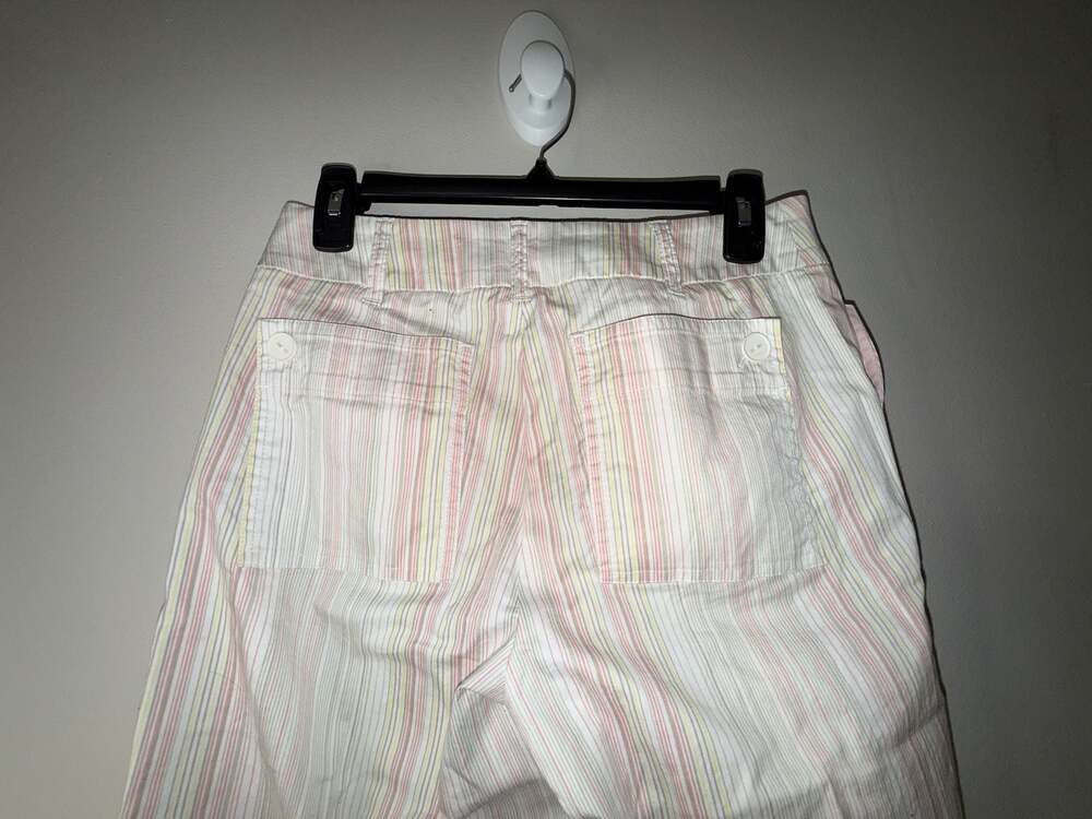 Tribal Stretch Extensible Pastel Striped Cropped Pants Size 4 - Picture 5 of 6